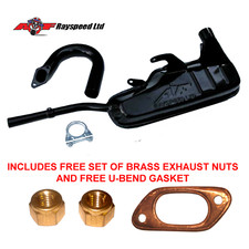 AF RAYSPEED Lambretta GP SX 125 150 200 CLUBMAN (ANCILLOTTI) 42mm BLACK EXHAUST