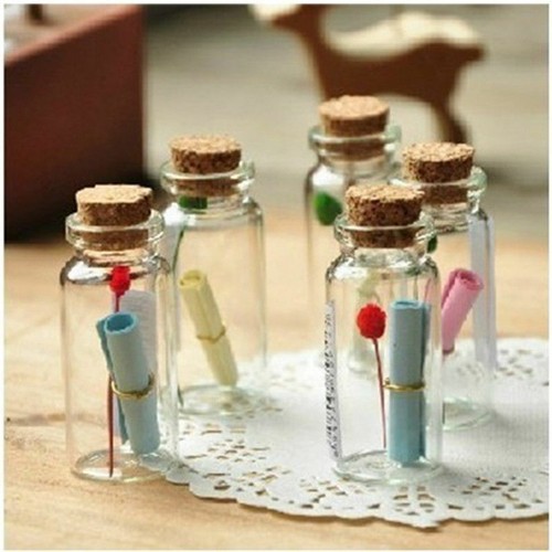 50x mini empty glass bottles - glass,