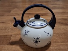 Villeroy & Boch Old Luxembourg Porcelain Enamel Whistling Stove Top Tea Kettle