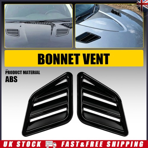 Gloss black car hood vent - black,