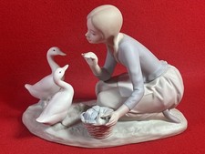 Retired Lladro Porcelain "Food For Ducks" Figurine 4849