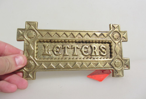 Victorian brass letterbox - victorian,