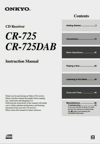 Onkyo 725 dab cd - onkyo, cr-725