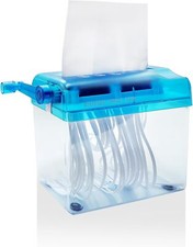 Manual Paper Shredder, Portable Small Paper Shredders for Home Use (Blue)