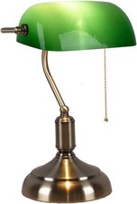 Green Glass Bankers Desk Lamp