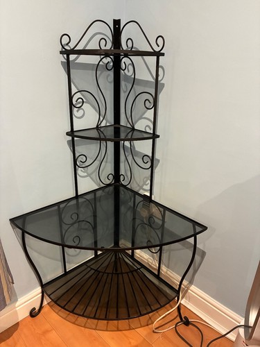 Wrought iron corner unit with - wrought,