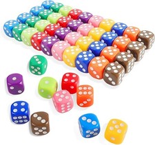 16MM Standard 6 Sided Dice Set, 18/50 Pieces Colorful Dice for Board Games