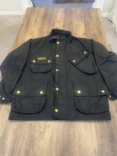 Mens Barbour International Original Wax Jacket, Black Size 42, XL