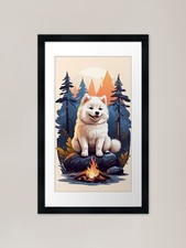 Sweet smiling samoyed puppy at