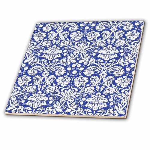 3drose royal blue white damask - 3drose,