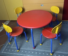 Ikea Kids Table Jigsaw Puzzle + 4 Chairs, Memphis Knut & Marianne Hagberg 80s Vintage