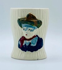 Vintage Egg Cup - Keele Street Pottery Lone Ranger & Tree Stump 1961 Handpainted