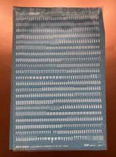 LETRASET HA-ZETT S22263 ZDF Slim 36pt White Rub Off Letters, RARE NOS