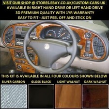SAAB 900 1993-98 & 9-3 1998-03  Walnut Wood Silver Carbon Gloss Black  Dash Kit