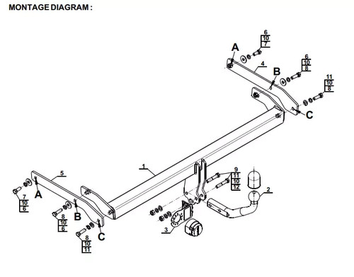 Swan neck tow bar for - swan,