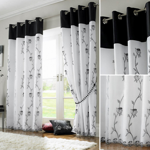 Tahiti lined voile curtains - voile,