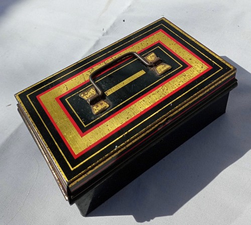 Vintage metal money tin petty - tin,
