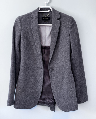 Massimo dutti wool tweed - wool, grey