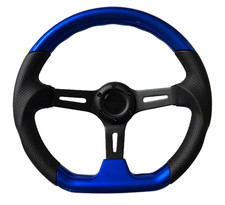BLUE D2 DISHED SPORTS STEERING WHEEL for RENAULT 350mm 6x70mm 