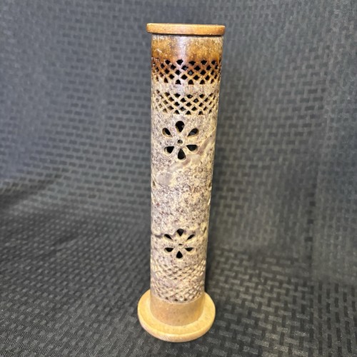 Hand carved soapstone incense - carved,