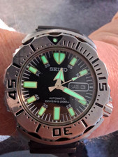 Seiko Men's Black Divers Watch
