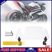2SET Motorcycle Clip-on Windshield WindscreenA Extension Deflector Universal UK