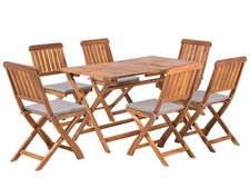 Dining Set 6 Seater Wood Dark