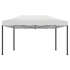 Gazebo 3x4,5m Pieghevole Imperm. Richiudibile Fisarmonica Fiera mercato Bianco