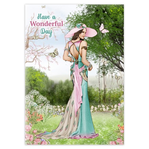 Art deco birthday card - card,