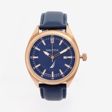 Nautica Casual Battery Park Men's Watch NAPBPS010 Leather strap
