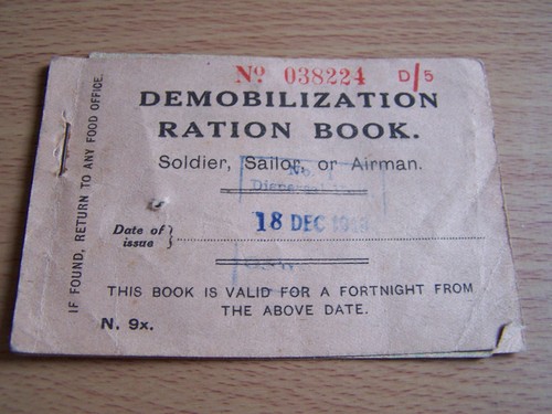 Military demobilization ration - demobilization,