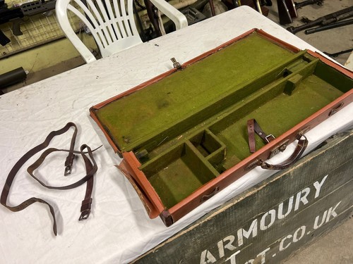 Leather and canvas gun case - ,