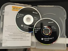 Microsoft  Windows 7 Ultimate 64 & 32 discs  (FULL INSTALL)  Rare Retail Version