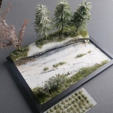DIORAMA BASE COMPLETED 1/35 1/48 Country Lane Trees  SNOW WINTER WW2 Bolt Action