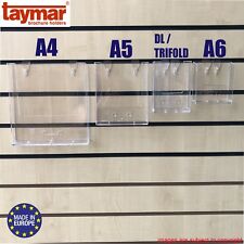 DL A5 A4 SLATWALL/WALL Leaflet Postcard Brochure Holders Menu Dispenser Displays