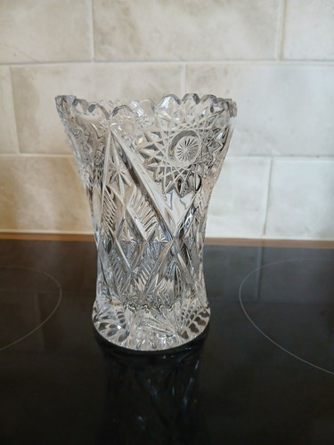 Vintage clear glass - clear, vase