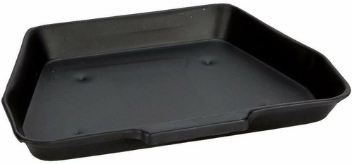 Black metal ashpan - 13",