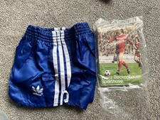 Brand New Vintage Adidas Nylon Shorts Royal Blue Glanz Sprinter Shiny