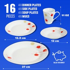 16PC DINNER SET BOWL PLATE MUG
