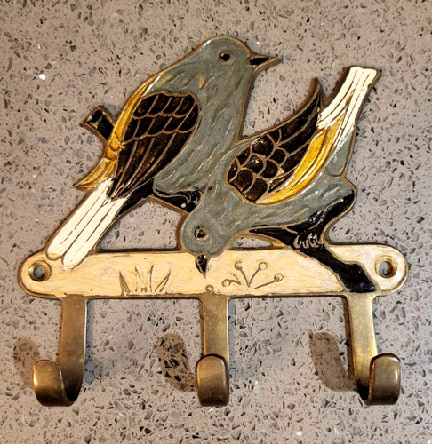 Vintage solid brass enamel - solid,