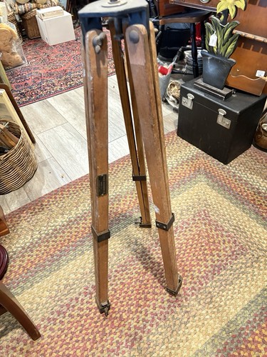 Antique surveyor wood tripod - surveyor's,