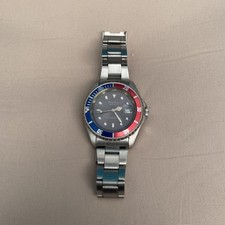 Philip Persio Professional Men's Dive Sport Watch Quartz Date Red Blue Pepsi 