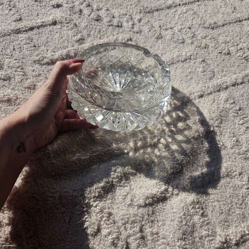 Vintage crystal glass table - vintage,