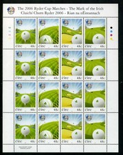 2006 Ireland The 36th Ryder Cup Golf Stamp Sheetlet Plate 1A1A1A1A MNH
