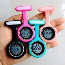 Digital Multi Function Nurses Brooch Tunic Fob Pocket Carabiner Silicon Watch UK