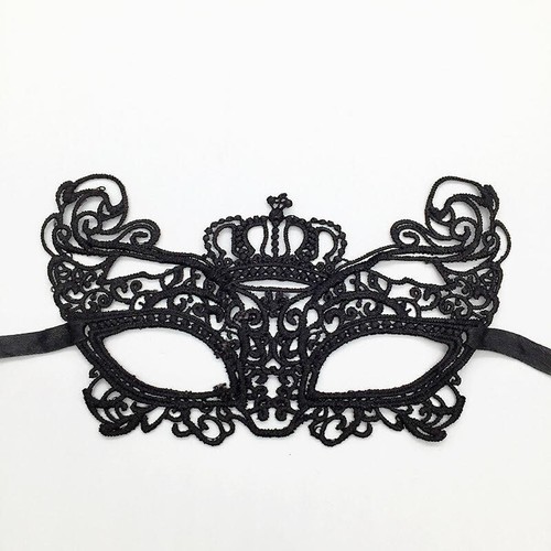 Lace masquerade eye mask - eye, black