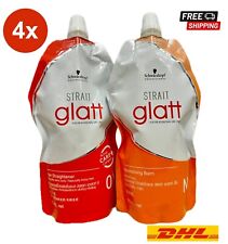 4 Sets Schwarzkopf Glatt No 0 Hair Straightener Rebonding Straightening 400ml