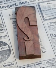 huge "?" QUESTION MARK letterpress wooden printing block Art Nouveau wood type~~