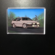 Toyota Corolla Twin-cam  Clear plastic fridge magnet