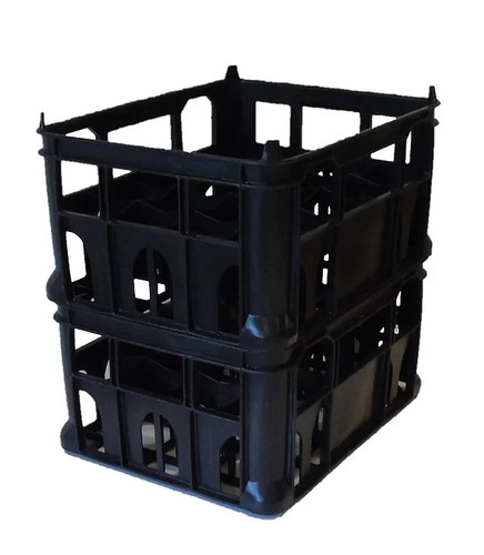 Plastic milk bottle - plastic, crate